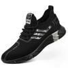 Fashion Summer Safety Shoes Steel Toe Work Shoes Mesh Breathable Work Sneakers for Men Women Lightweight Black Work Shoes Protective