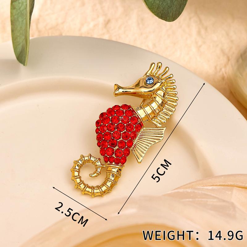 Broches de caballito de mar de estilo retro para bodas, oficina, informales, joyería de lujo, broches de ramo, regalos