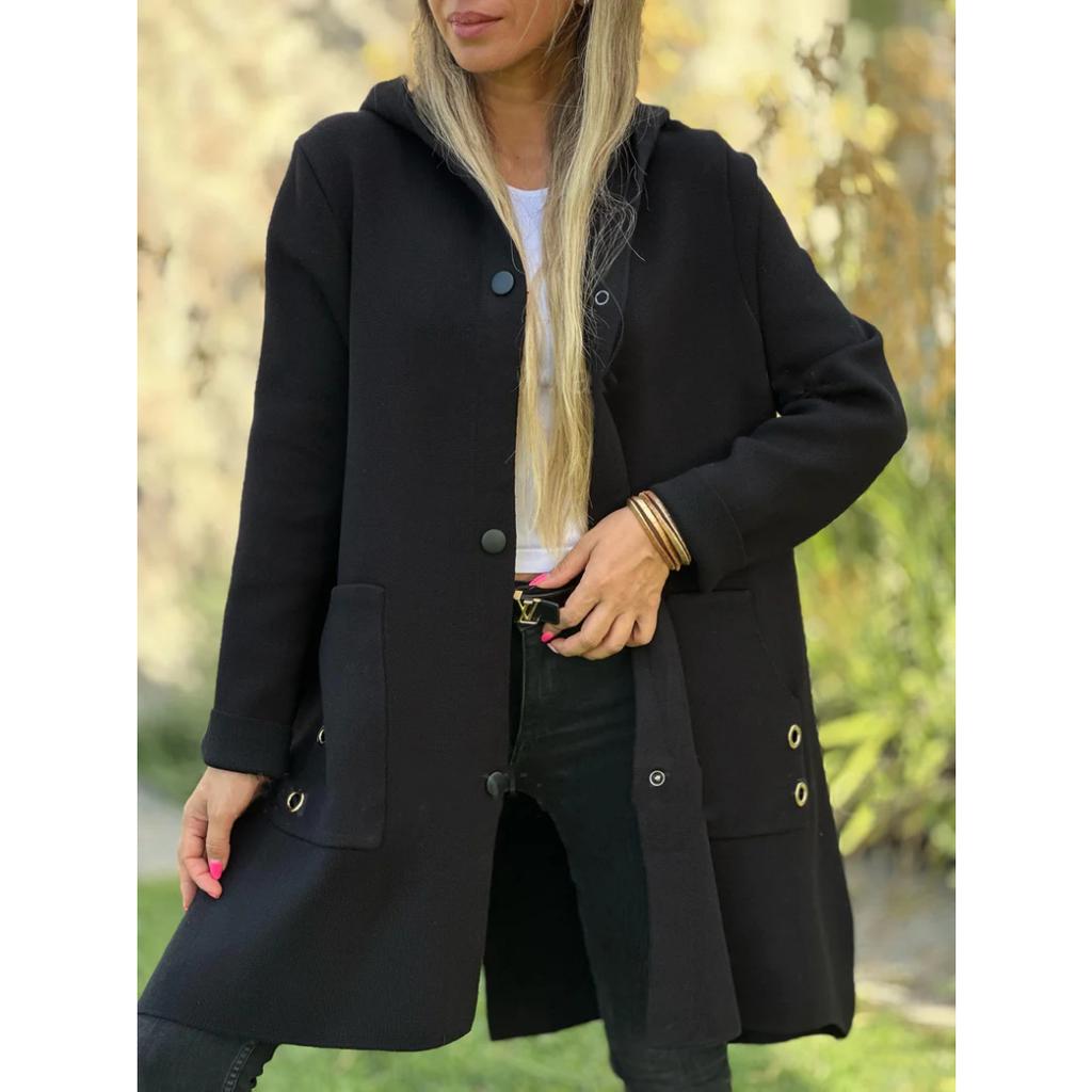 2025 Storm-Ready Hooded Jacket - Single-Breasted Melton Wool Blazer W/ Quilted Lining, Smart Casual Urban Outerwear for Work to Weekend