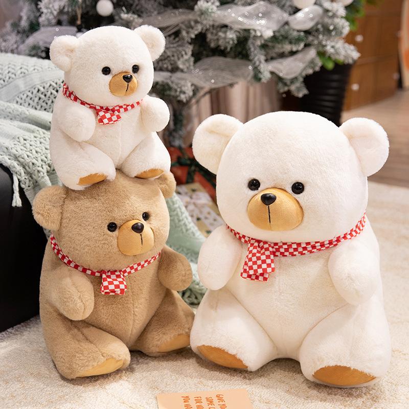 Cute Cute Scarf Bear Teddy Bear Doll Plush Toy Chubby Bear Hug Bear Doll Children's Rag Doll