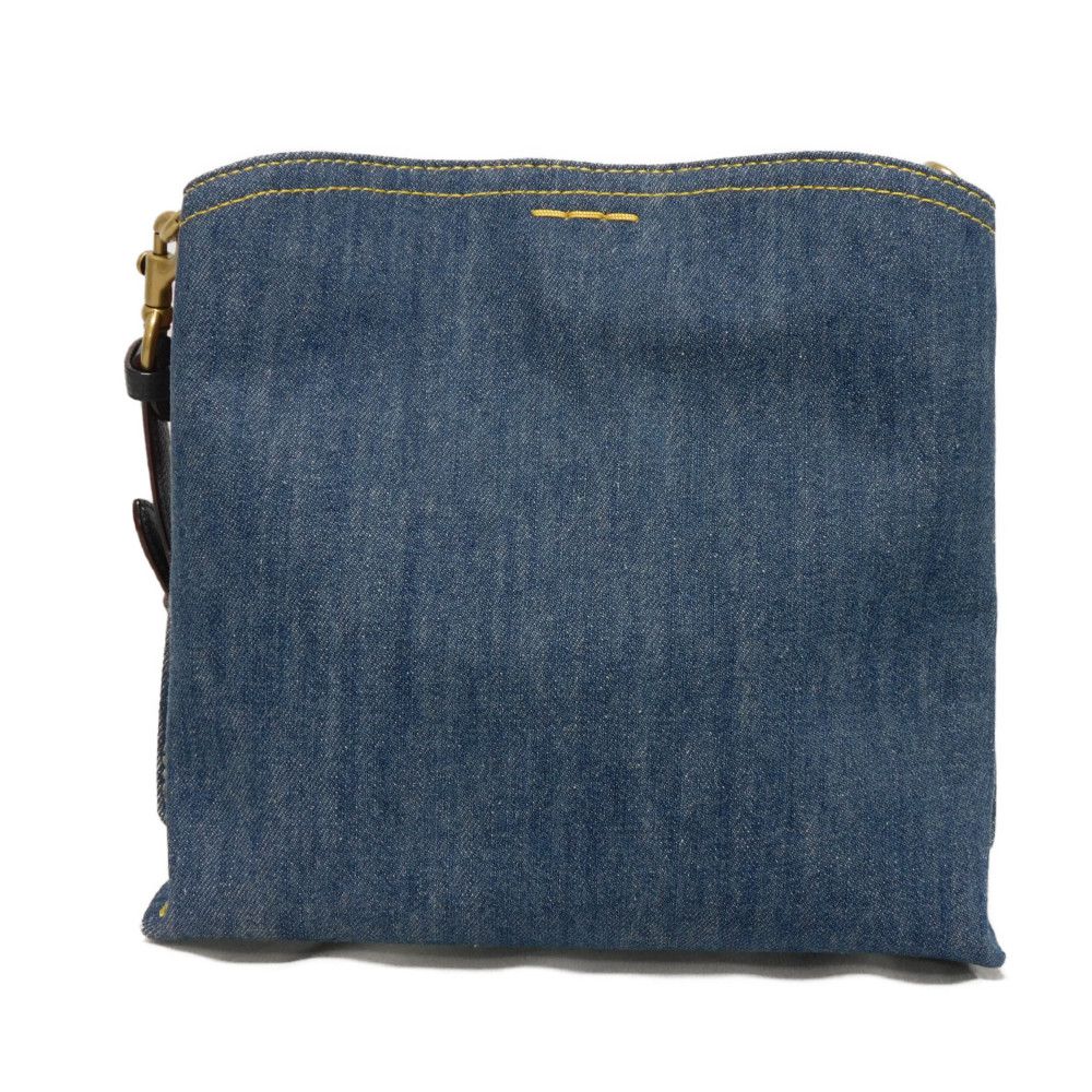 Used 9726 Willow Bucket Bag CA837 7921 C Mark Denim Pebble Calfskin 2-Way Crossbody Bag with C Logo Turn Lock, Blue,