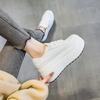 Modelo de espiga de trigo, zapatitos blancos, zapatos de mujer de un solo color, en la primavera de 2025, la nueva suela gruesa aumentará 8 cm, casual y versátil