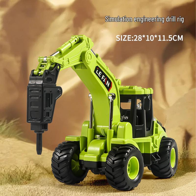 Eylemsizlik Mühendislik Aracı için Damperli Kova ve Forklift Durdurma Arabası Modeli ile Çocuk İtmeli Ekskavatör Oyuncağı.