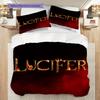 Mystery Lucifer Bedding (1 * duvet cover + 2 * pillowcase, without core) 2D Flat Duvet cover and pillowcase Christmas birthday gift Bedding set