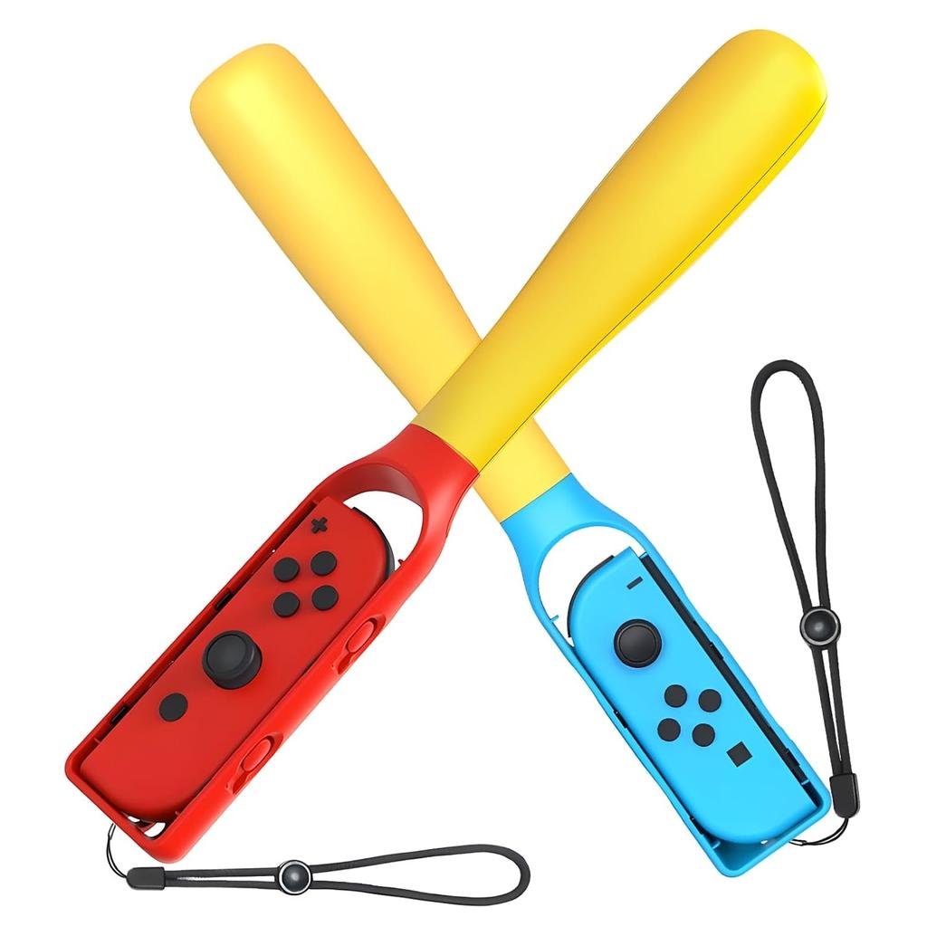 2Pcs Baseball Bat for Nintendo Switch Joy-Con Controller, Baseball Game Controller Accessories Compatible with Nintendo Switch OLED/ Nintendo Switch