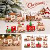 Weihnachts-Holzzug-Dekoration, 4-teiliges Holzzug-Ornament für Schaufenster und