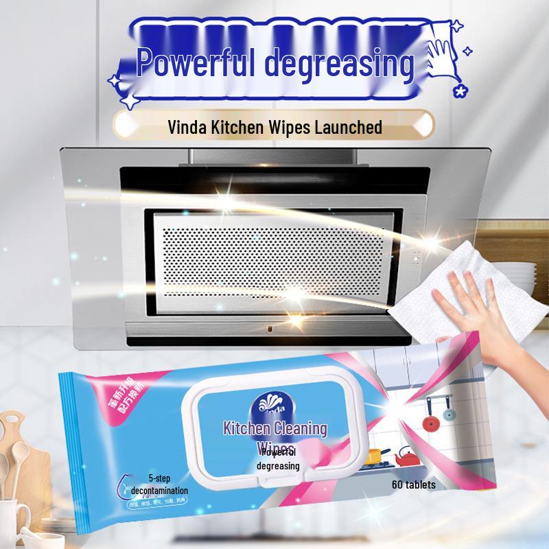 Vinda Alcohol-Free Baby Wet Wipes: 80 Individually Packaged Pure Water Wipes for Kitchen & Toilet Use