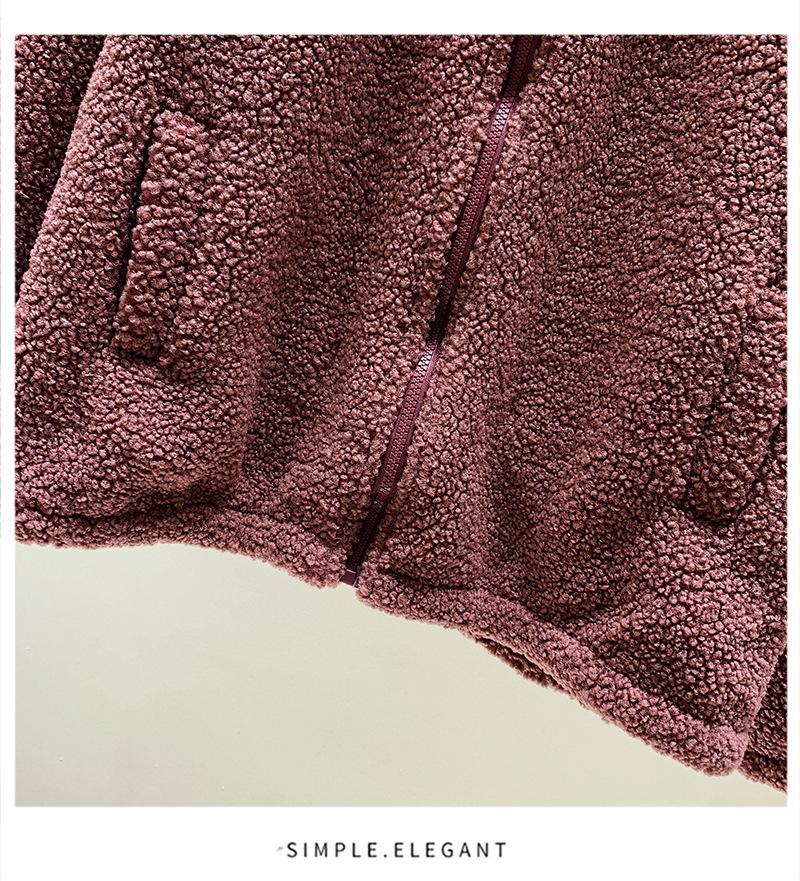 Unisex Fleece-Lined Lamb's Wool Jacket - Warm and Thick for Autumn/Winter