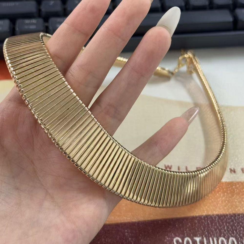 Metallkette Schlangenknochenkette Halskette Gold Übertriebene Schlüsselbein Kette Damen