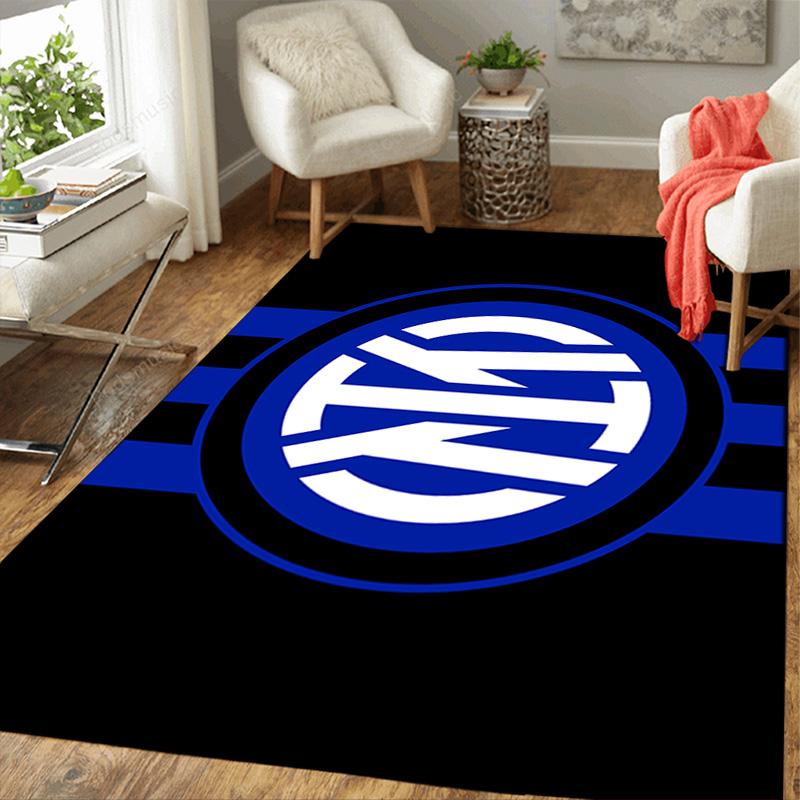 Inter Milan Pattern Rug Floor Mat for Living Room or Bedroom Soft and Comfortable Carpet a Gift for Birthday and Holiday.
