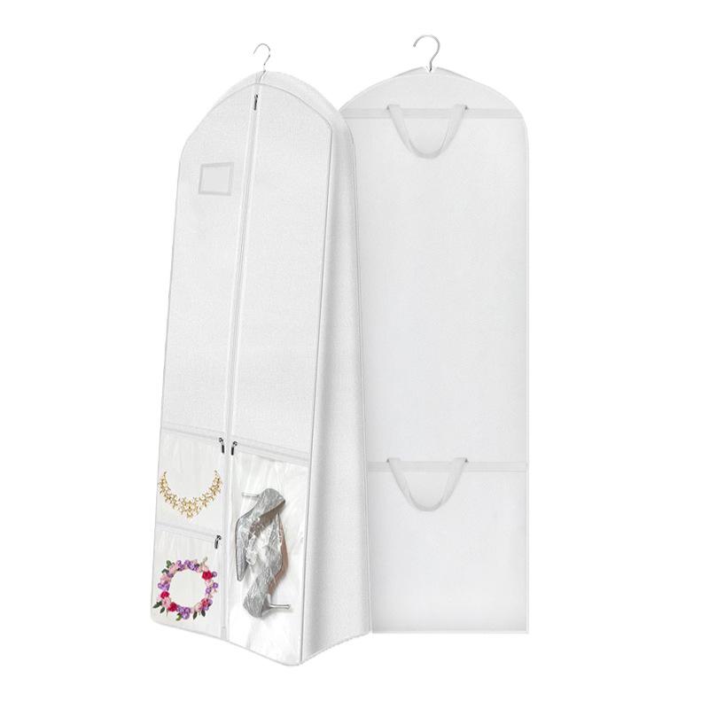 1pcs Non-Woven Wedding Dress Suit Garment Bag Dustproof Moisture-Proof Storage Bag with Handle for Gown Dress Cover