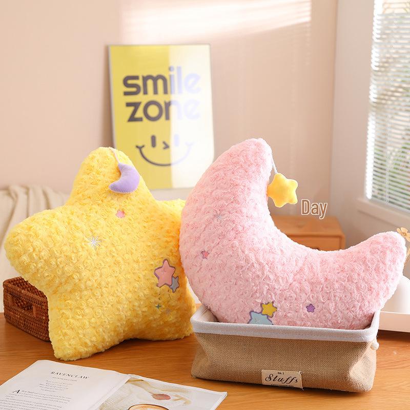 Starry Sky Star Moon Plush Pillow Sofa Cushion - Birthday Gift for Girls