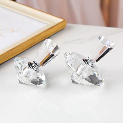 Kristallglas Emulsionsspenderflasche Diamantform Parfümflasche Klarglasbehälter Heim Badezimmer Schmuckstück Geburtstagsgeschenk