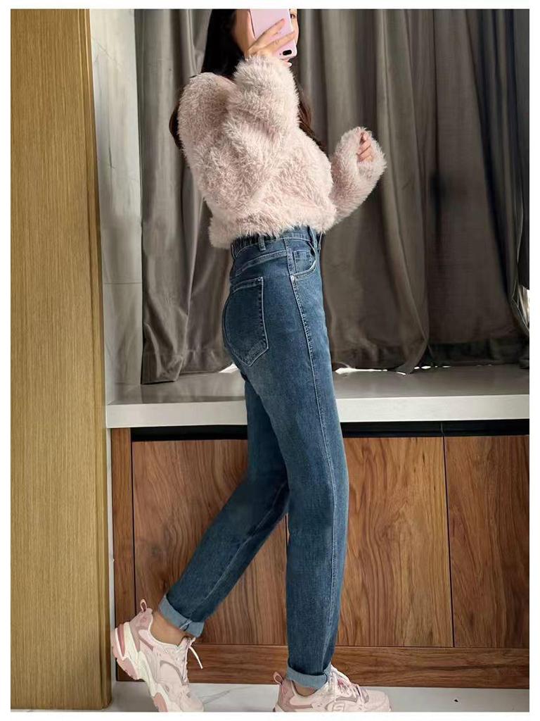 Women's Plus Size High Waist Harem Jeans for Spring/Fall - Breathable, Slimming, Pear-Shaped Fit