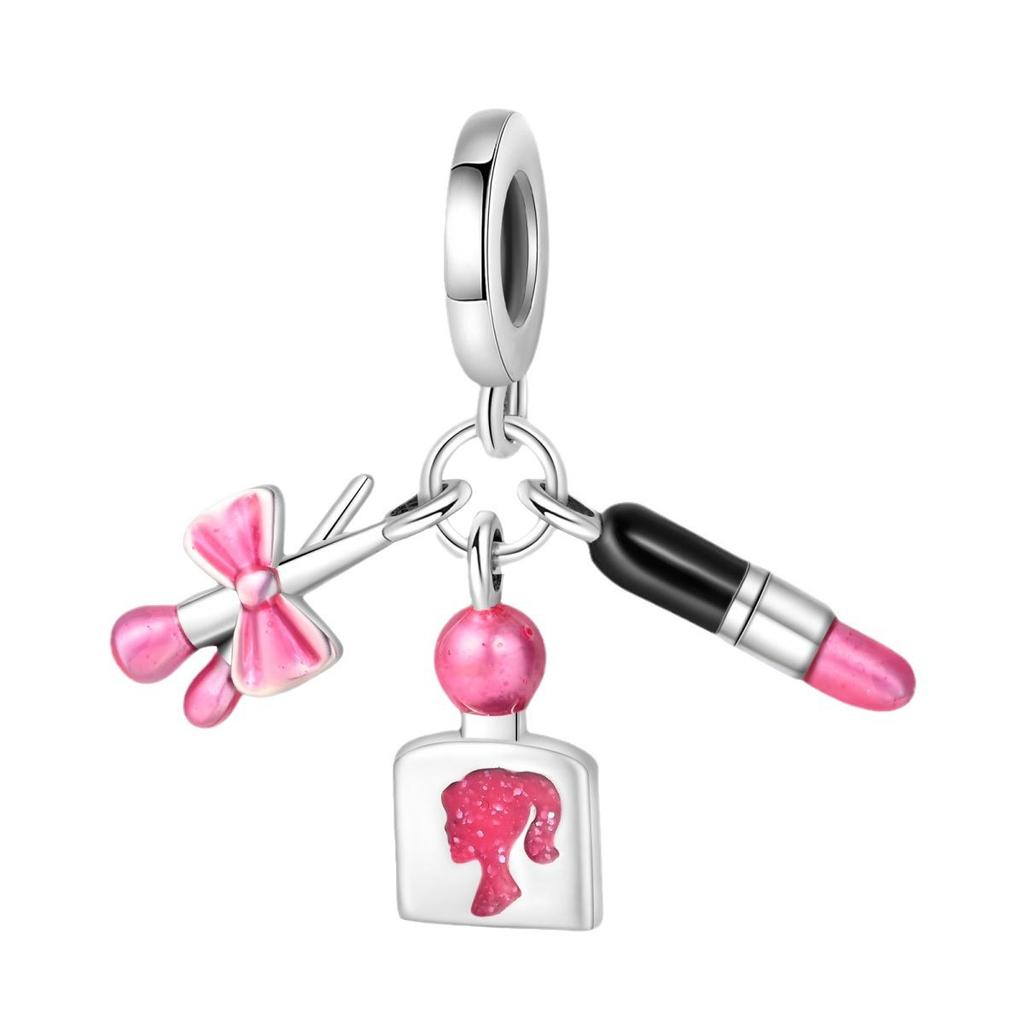 S925 Silver Pink Aesthetic DIY Bracelet Kit With 925 Silver Charms Beads And Pendants For Girls