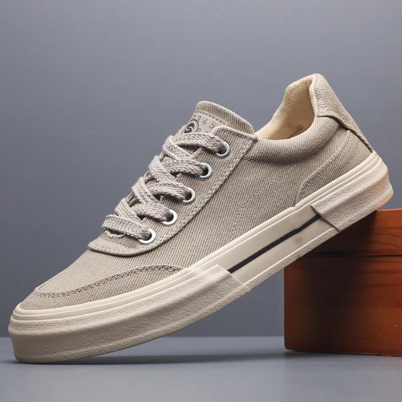 Fashion Classic Men Canvas Shoes Spring Autumn Fashion Solid Color Men Vulcanized Shoes Lace-up Black Casual Shoes Men Sneakers SS25831