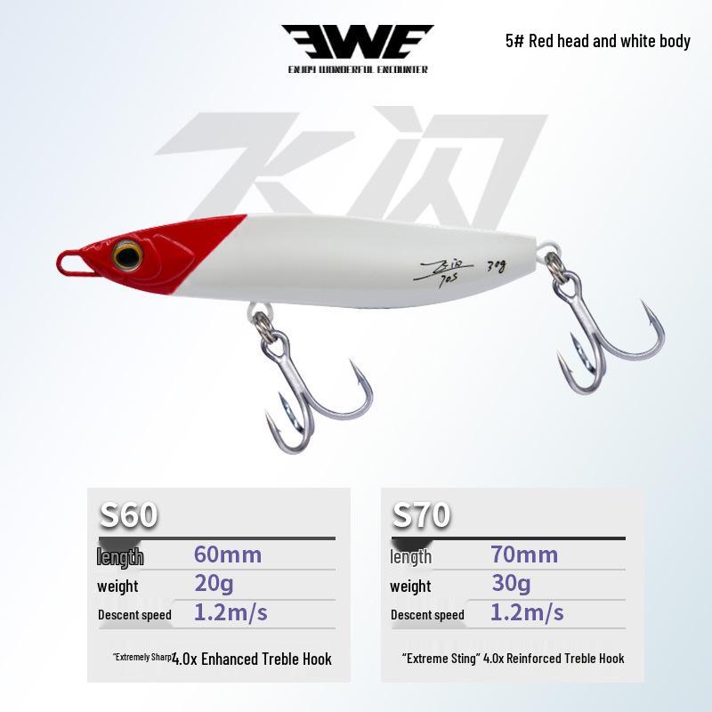 

EWE Summer Flash Set: Long-Distance Casting Iron Plate Lures (20/30g) for Aspius, Mandarin Fish, Mackerel. 30g/70mm [3 pieces]