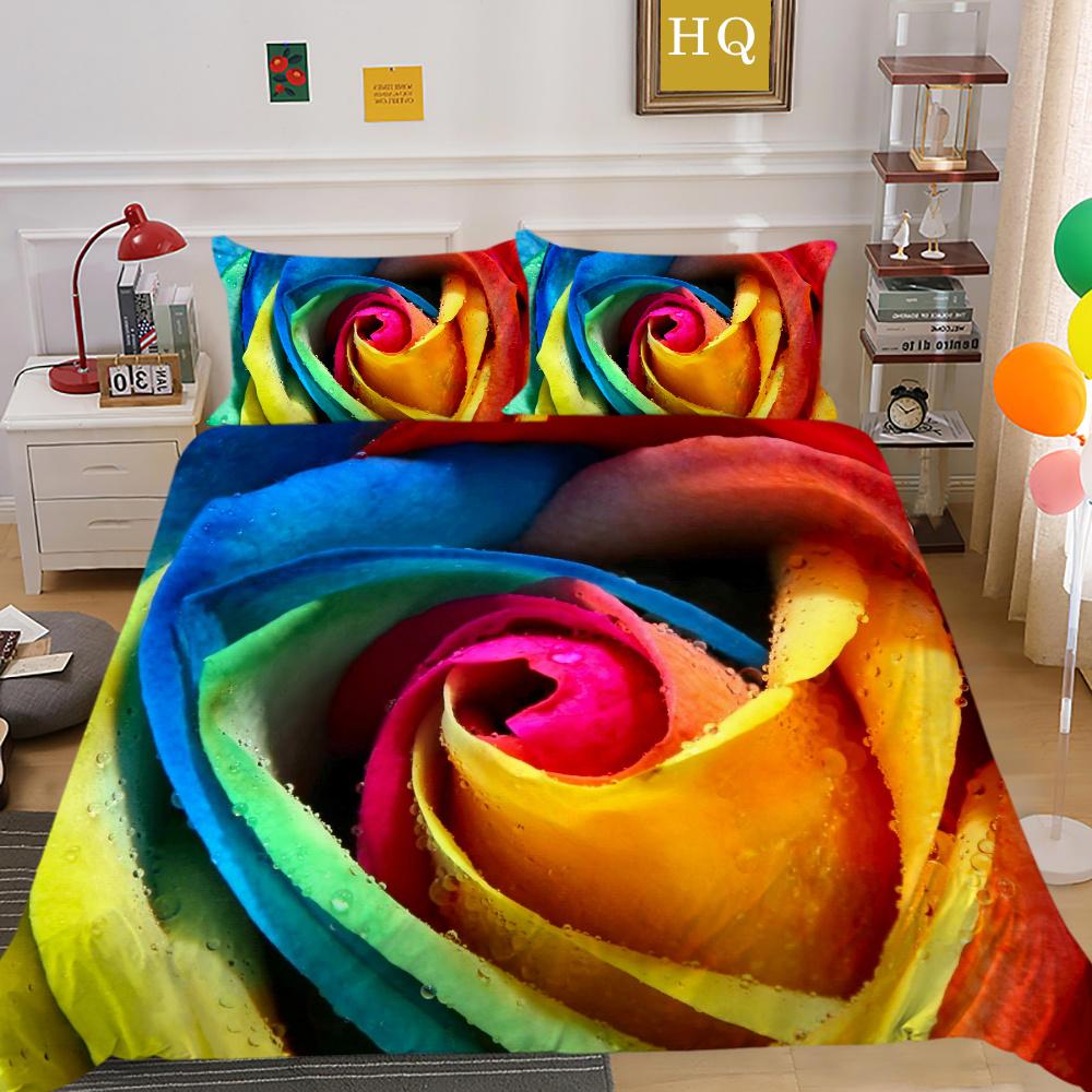 Flowers Printed Bed Clothes Double Size Polyester Bedspreads Gir Fashion High Ranking Home Bedclothes