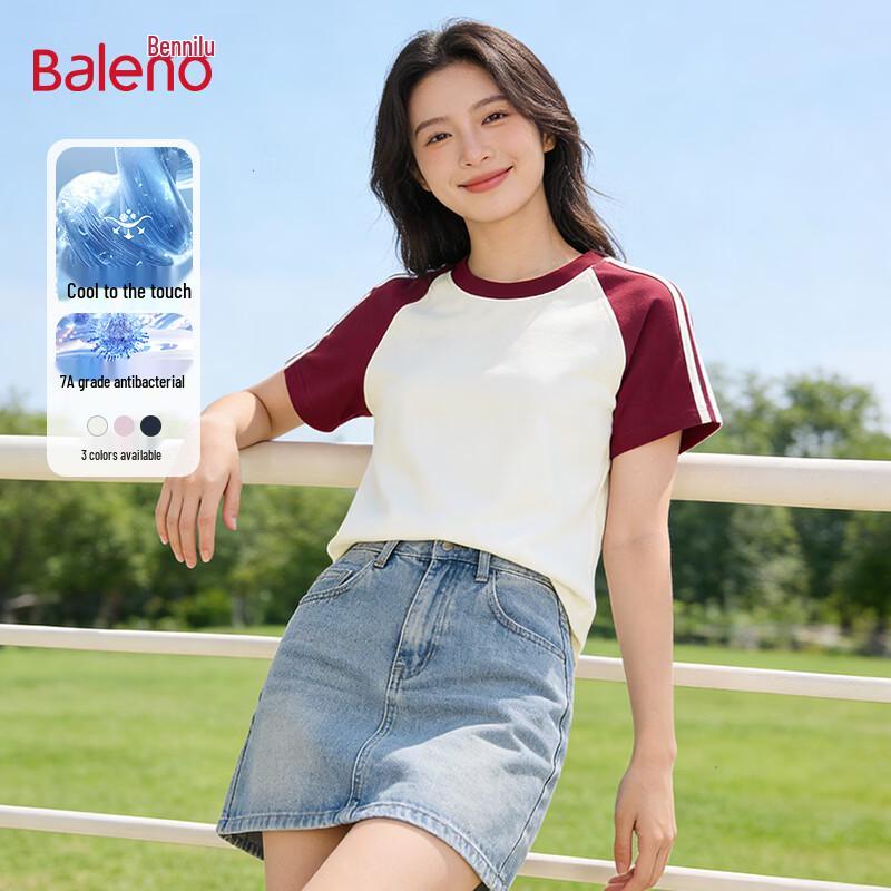 Baleno Women s Colorblock Raglan Short-Sleeve T-Shirt M
