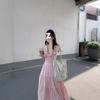 Pink Tassel Camisole Dress - Vacation Seaside Style