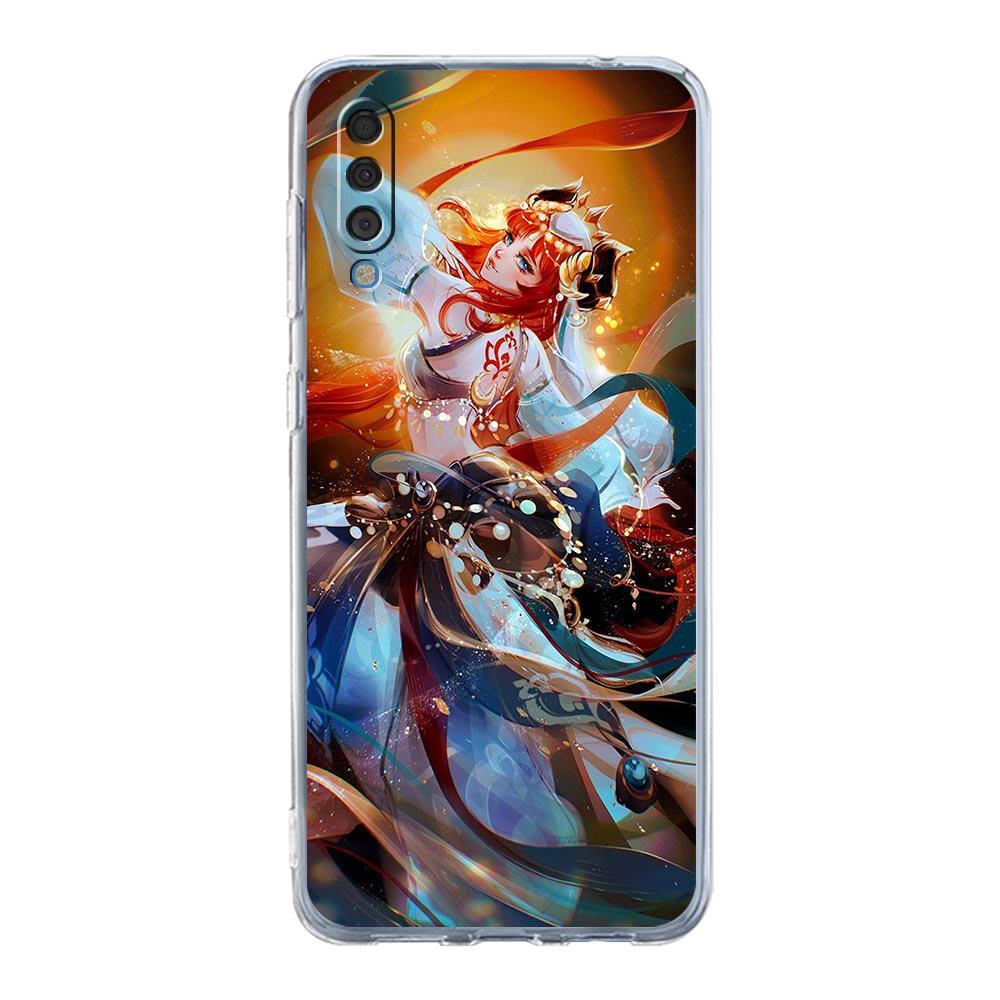 Pouzdro na telefon Genshin Impact s motivem anime pro Samsung Galaxy A52 A50 A70 A10 A30 A40 A20S A20E A02S A12 A22 A72 A32 5G A04s Průhledné