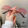 

2024 Men Women Metal Oval Sunglasses Fashion UV400 Protection Rimless Shades Personalized Gradient Lens… More