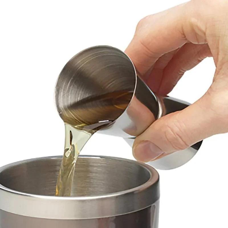 Stainless Steel Jigger Shot Glass Cocktail Measuring Cup Bar Tool 15ml 30ml 25ml 50ml Ideal for Bartending and Home Use