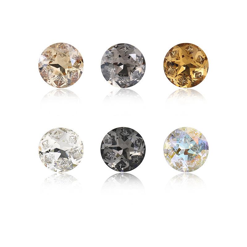 Lan Guang Round Shape K9 Glass Rhinestones Bulk Pointback Crystal Rhinestones for Garment Nail Decoration