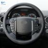 Braids On Steering Wheel For Land Rover Discoverer 3 4 Freelander 2 Range Rover Sport Car Steering Wheel Black Leather Cover