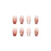 Blush Ombre Press-on Nails with Heart Rhinestones