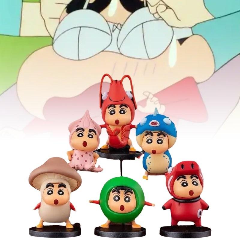 Crayon 6pcs Shin Chan Food Costume Pvc Toy Model Desktop Decor Gift Christmas