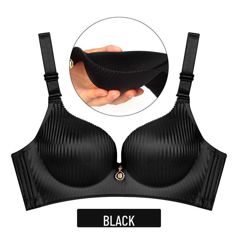Girls Thickened Mantou Cup 8cm Gathering Seamless Wire-Free Bra - Adjustable & Sexy 75A чёрный