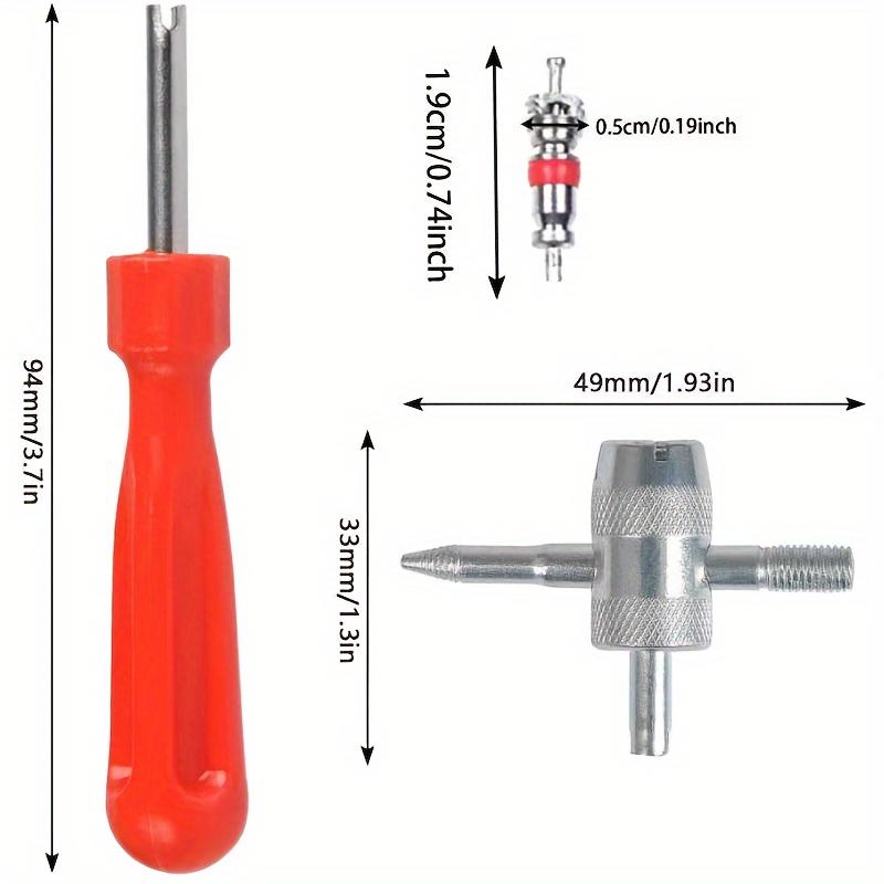 3PCS Tire Repair Tool Kit Valve Core Wrench 4 in 1 Valve Stem Remover Installer Car Tire Maintenance Tool