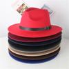 Wide Brim British Fedora Hat Solid Color Woolen Hats Fashion Winter Felt Hats Party Wedding