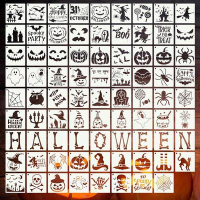Halloween, Malvorlagen, Haustier, Sprühdekorvorlagen, DIY, Kunststoff, Personalisierte Kunst, Wandhohlplatte, Kann gestaltet werden