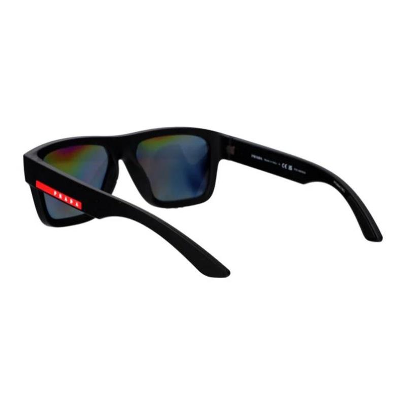 Prada Mirror Side Logo Injection Molding Irregular Sunglasses Unisex Couple Style Black