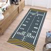 Aviation Control Map Long Runner Rug Detailed Runway & Aircraft Print Durable Non-slip Decorative Carpet for Hallway Entryway