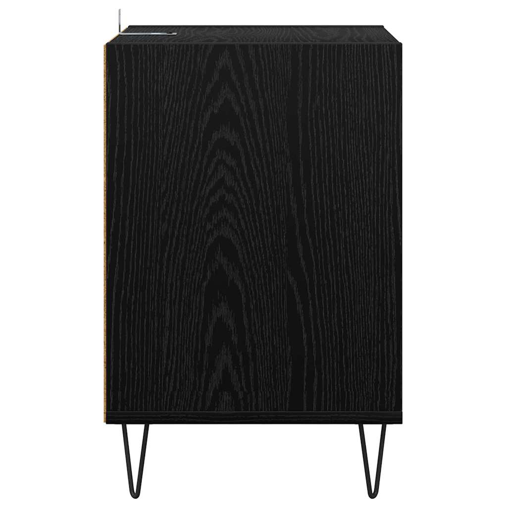 TV Stand Black Oak Effect 100 x 35 x 55 cm Particleboard
