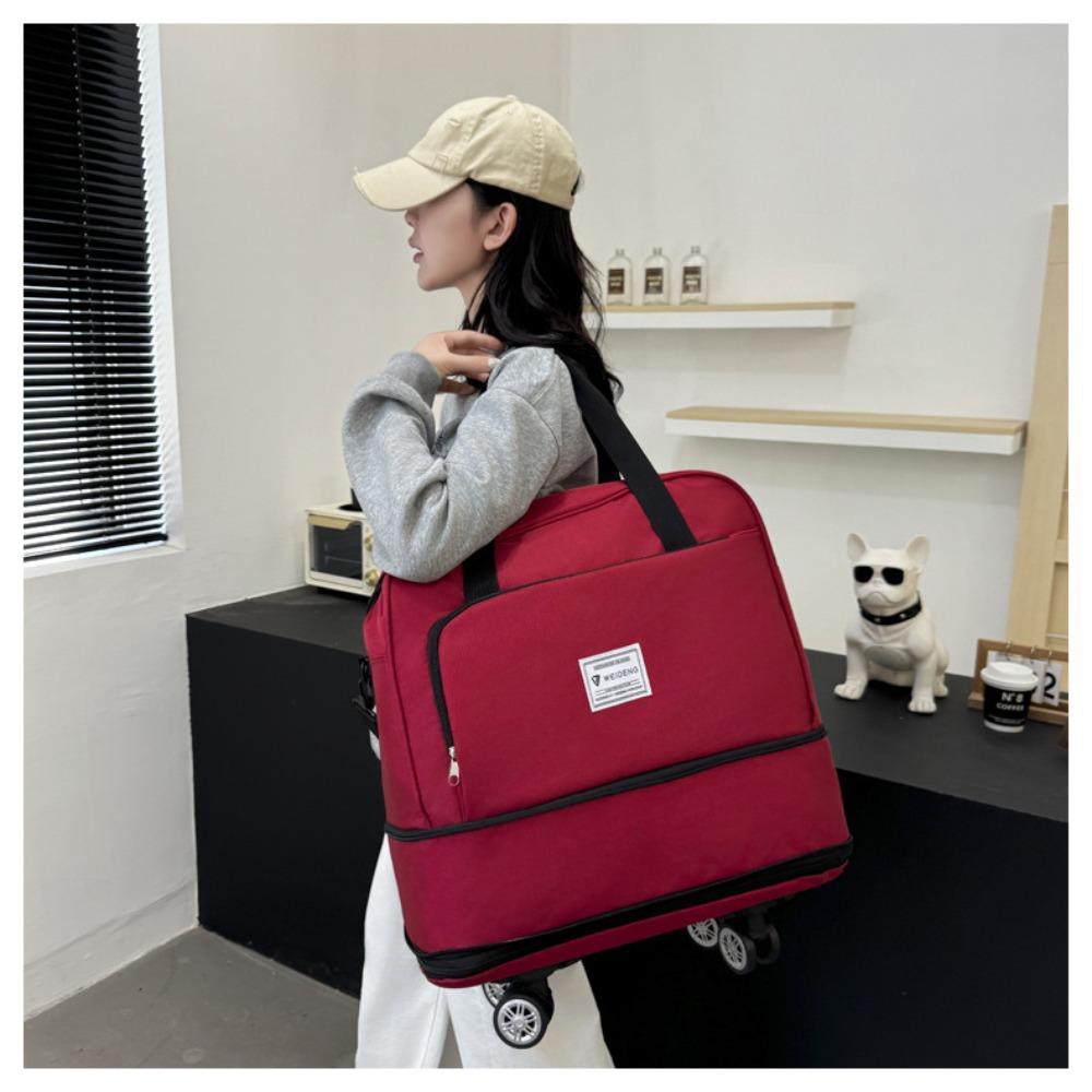 Men's and women's wheeled models, double-layer expansion, large-capacity travel bags, home storage, moving luggage bags can be set with tie rods