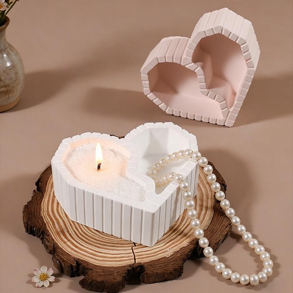 Creative DIY Silicone Mold Two Grid Candle Cup Molds Unique 3D Plaster Mold  Home Decor