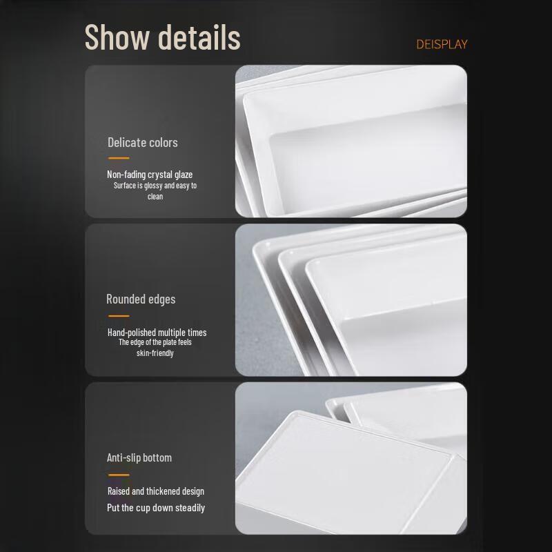 Bellein Melamine Rectangular Food Display Plate
