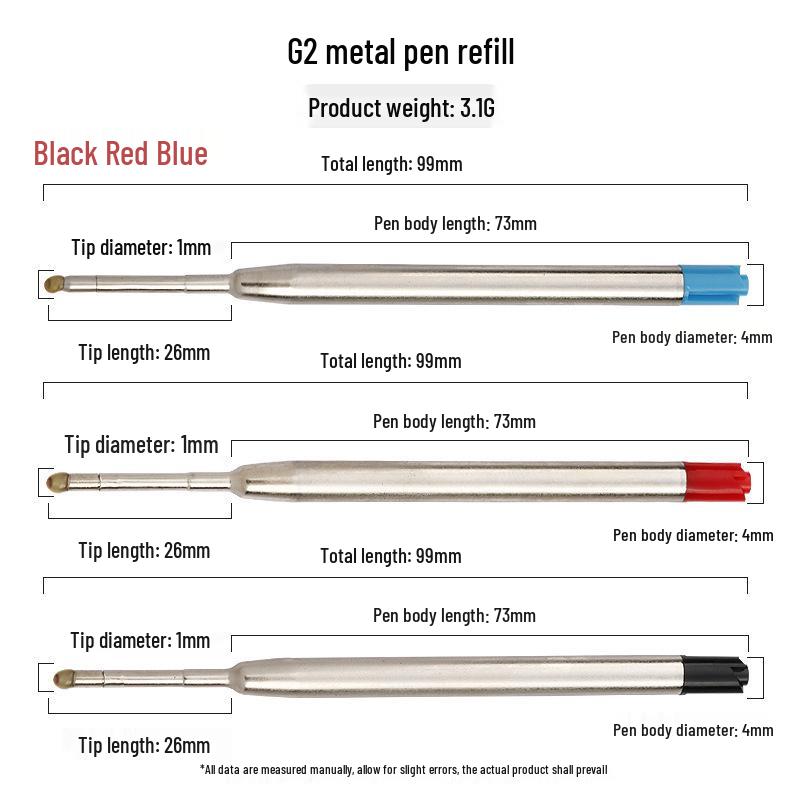 Universal 424 Ballpoint Pen Refill - 99mm, Red/Blue/Black Ink - Smooth Writing