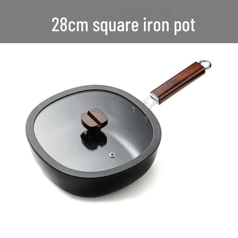 ZISIZ 28cm Multi-functional Wrought Iron Wok