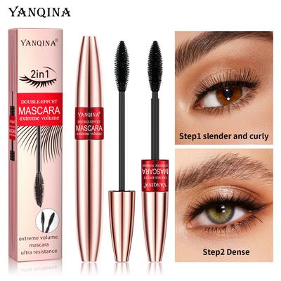 Mascara, Volumizing And Lengthening 2 In 1 Curling Mascara, Black 4D Natural Mascara 10g