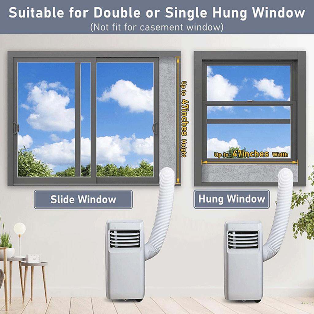 Pack of 3 Air Conditioning Window Insulation Foam Boards with Adhesive for Air Conditioning Sealing Set Noise Reduction