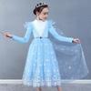 Girls' Frozen Elsa Fleece-Lined Winter Dress - Fashionable Princess Evening Dress
