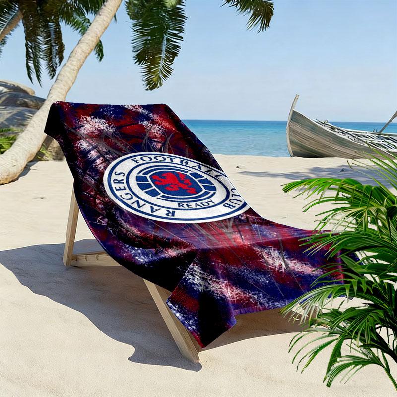 Asciugamano da Spiaggia Rangers F.C. Stampato, Asciugamano Grande Morbido Asciugatura Rapida per Spiaggia Campeggio Nuoto