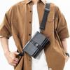 Solid Color Men's Shoulder Bag PU Leather Crossbody Bag Retro Business Messenger Bag  Outdoor