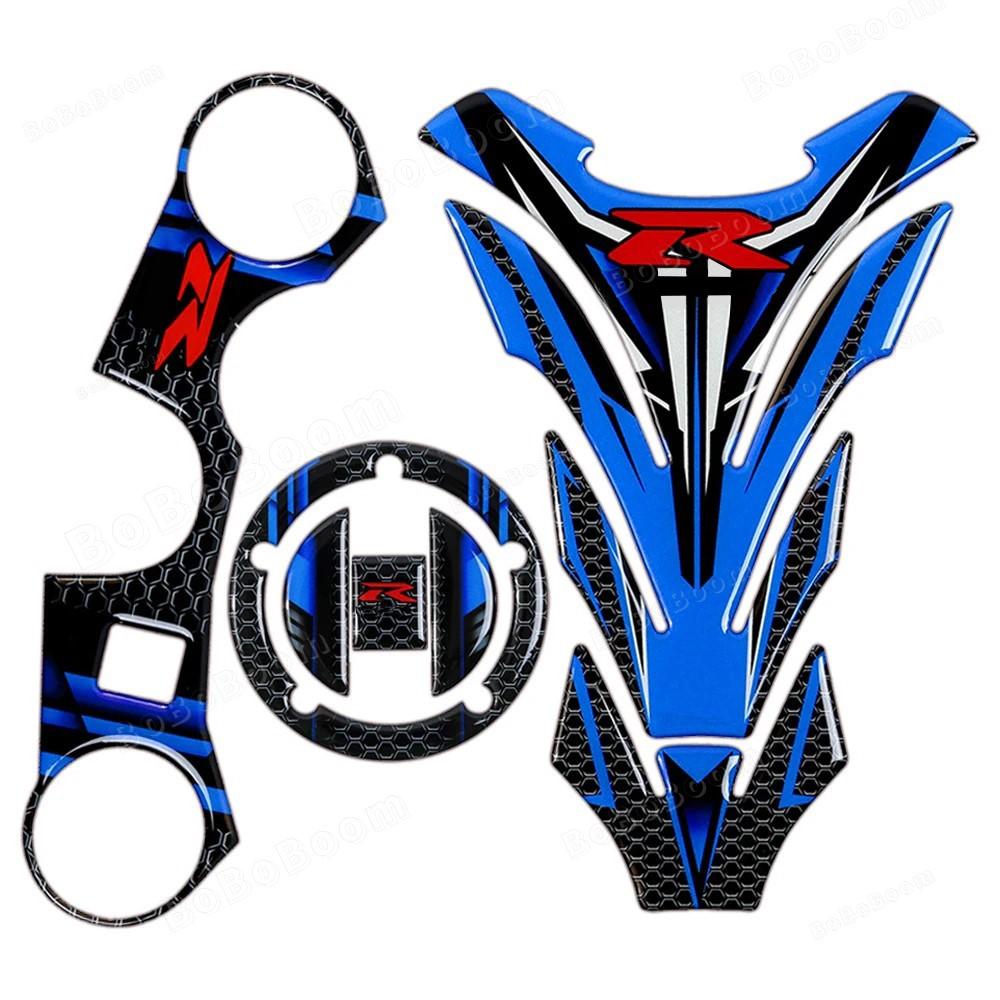 3D Motorcycle Sticker Decal Fuel Tank Pad Fork Triple Tree Upper Clamp Accessories For GSXR GSX-R 600 750 1000 K7 K8 K11