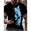 Tiger T-shirt for men's animal 3D printing men's summer short sleeved T-shirt men's oversized top casual men's clothing